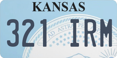 KS license plate 321IRM