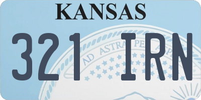 KS license plate 321IRN