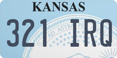 KS license plate 321IRQ