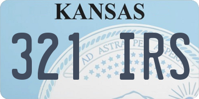 KS license plate 321IRS