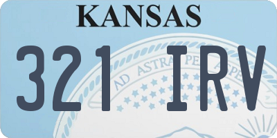 KS license plate 321IRV
