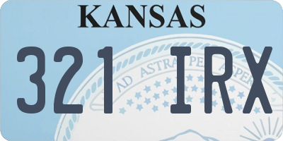 KS license plate 321IRX