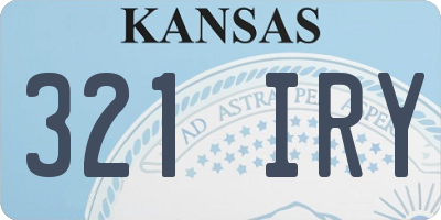 KS license plate 321IRY