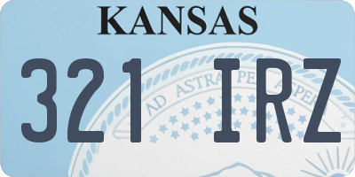KS license plate 321IRZ
