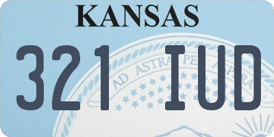 KS license plate 321IUD