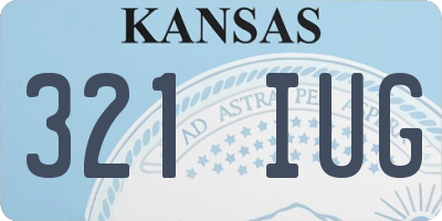 KS license plate 321IUG