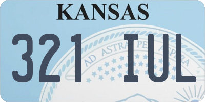 KS license plate 321IUL