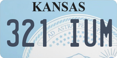 KS license plate 321IUM