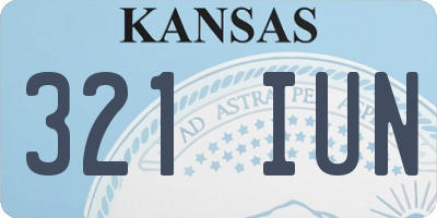 KS license plate 321IUN