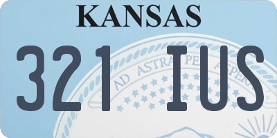 KS license plate 321IUS