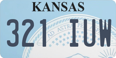 KS license plate 321IUW