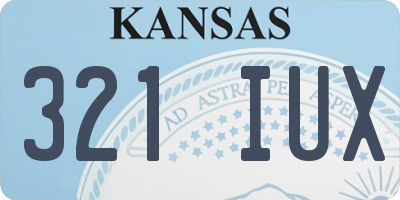 KS license plate 321IUX