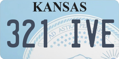 KS license plate 321IVE