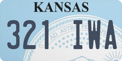 KS license plate 321IWA
