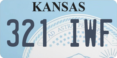 KS license plate 321IWF