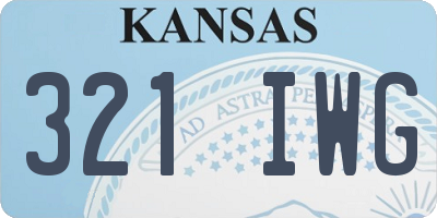 KS license plate 321IWG