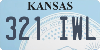 KS license plate 321IWL