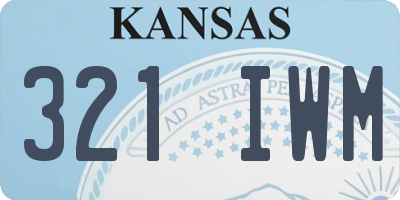 KS license plate 321IWM