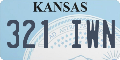 KS license plate 321IWN
