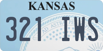 KS license plate 321IWS