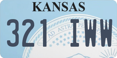 KS license plate 321IWW
