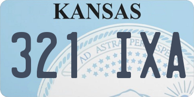 KS license plate 321IXA