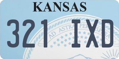 KS license plate 321IXD