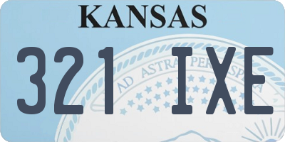 KS license plate 321IXE