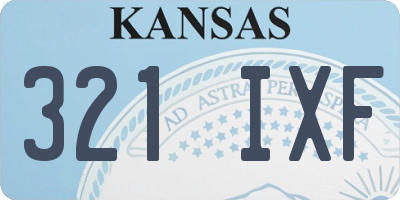 KS license plate 321IXF