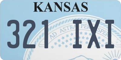 KS license plate 321IXI