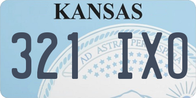 KS license plate 321IXO