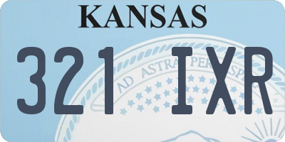 KS license plate 321IXR