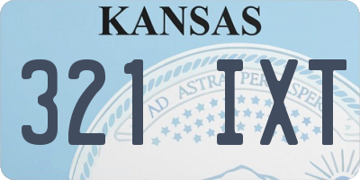 KS license plate 321IXT