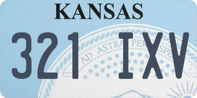 KS license plate 321IXV
