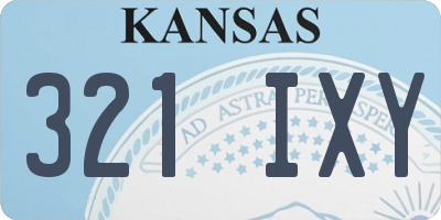 KS license plate 321IXY