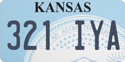 KS license plate 321IYA