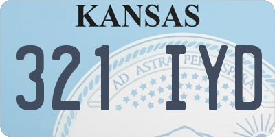 KS license plate 321IYD