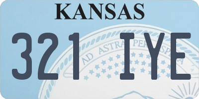 KS license plate 321IYE