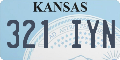 KS license plate 321IYN