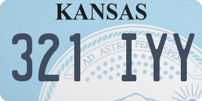 KS license plate 321IYY