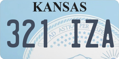 KS license plate 321IZA
