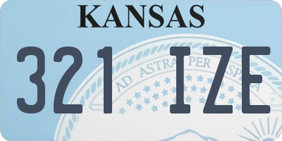 KS license plate 321IZE