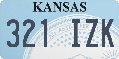 KS license plate 321IZK