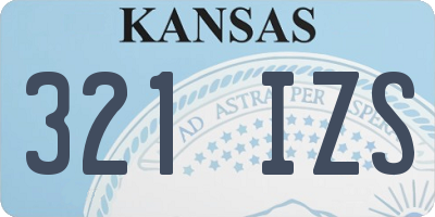 KS license plate 321IZS