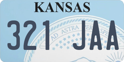 KS license plate 321JAA