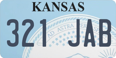 KS license plate 321JAB
