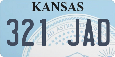 KS license plate 321JAD