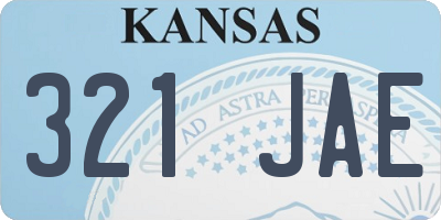 KS license plate 321JAE