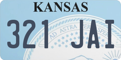 KS license plate 321JAI