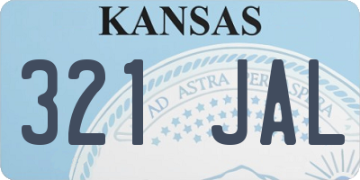 KS license plate 321JAL